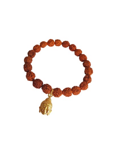 Buddha Face Charm Rudraksha Bracelet For Men